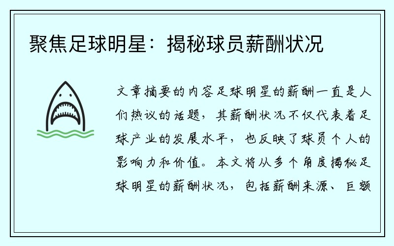 聚焦足球明星：揭秘球员薪酬状况