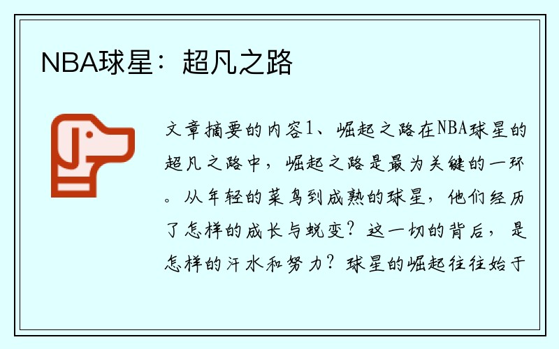 NBA球星：超凡之路